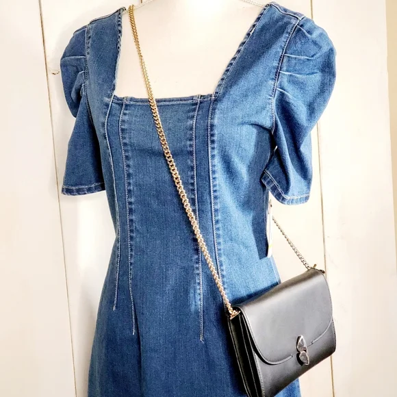 Kate Spade Black Leather Lula Gold Chain Clutch - Picture 10 of 10